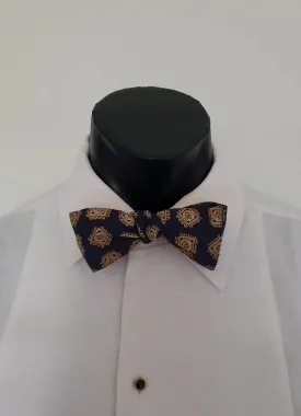 1960s Blue Grey Self Tie Bow Tie by Holeproof