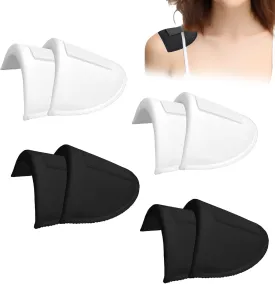 4 Pairs Shoulder Pads for Womens Clothing,Set-in Shoulder Pads 1.5cm Thickness Breathable Sponge Pads,Foam Shoulder Enhancer for Women Men Sloping High Low Shoulders Blazer Suit T-Shirt (Black,White)