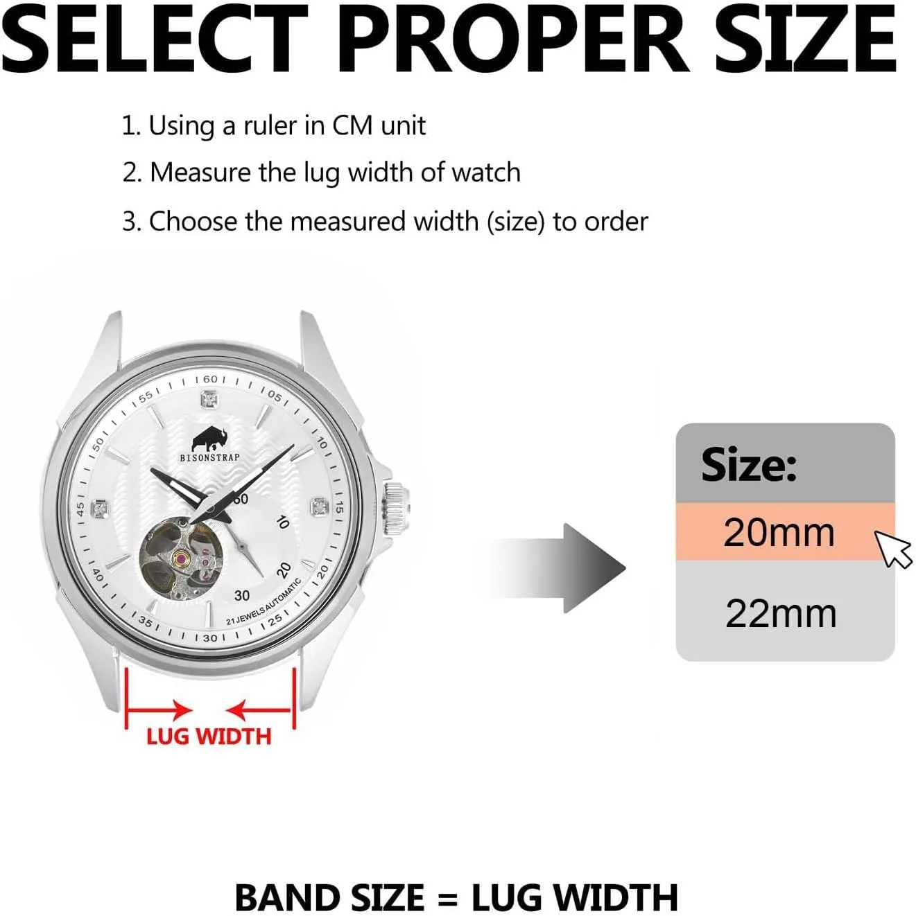 BISONSTRAP Extra Long Watch Bands 18mm 20mm 22mm 24mm, Leather Watch Straps for Men, XL Replacement Strap for Large Wrists
