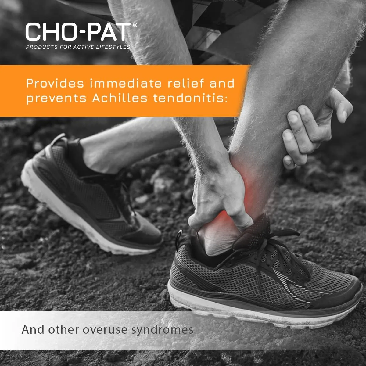 Cho-Pat Achilles Tendon Strap, Developed with Sports Medical Professionals at Mayo Clinic to Reduce Stress & Alleviate Achilles Tendonitis Pain, Small