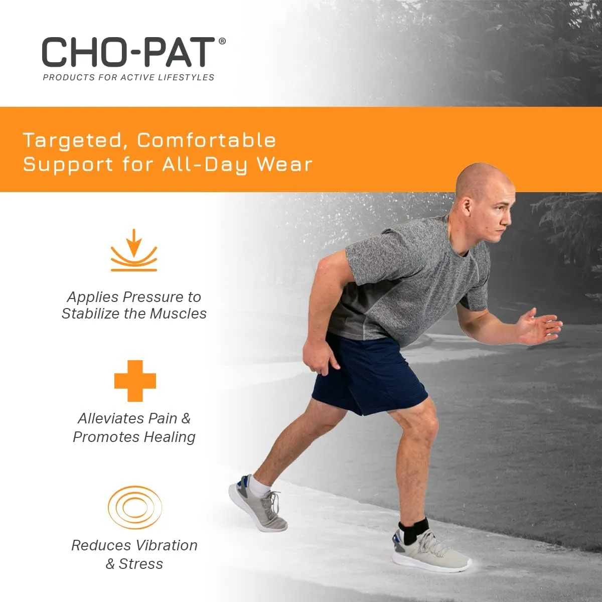 Cho-Pat Achilles Tendon Strap, Developed with Sports Medical Professionals at Mayo Clinic to Reduce Stress & Alleviate Achilles Tendonitis Pain, Small