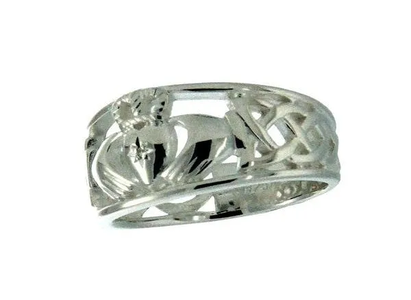 Claddagh Diamond Tapered Ring