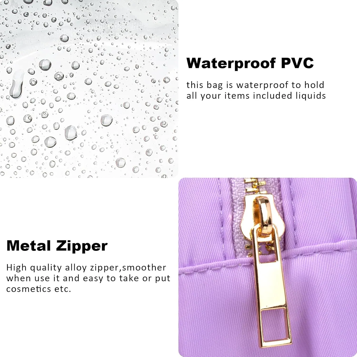Clear Makeup Bag for Purse - Small Cosmetic Bag, Toiletry Bags, Cute Travel Makeup Bag, Coin Purse, Car Accessories Organizer - Storage Travel Essentials for Women & Girls (Clear-Purple)