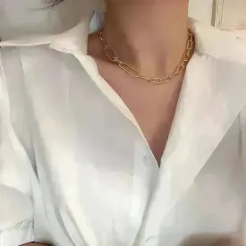 Cold Wind Zircon Gold Chain Necklace for women