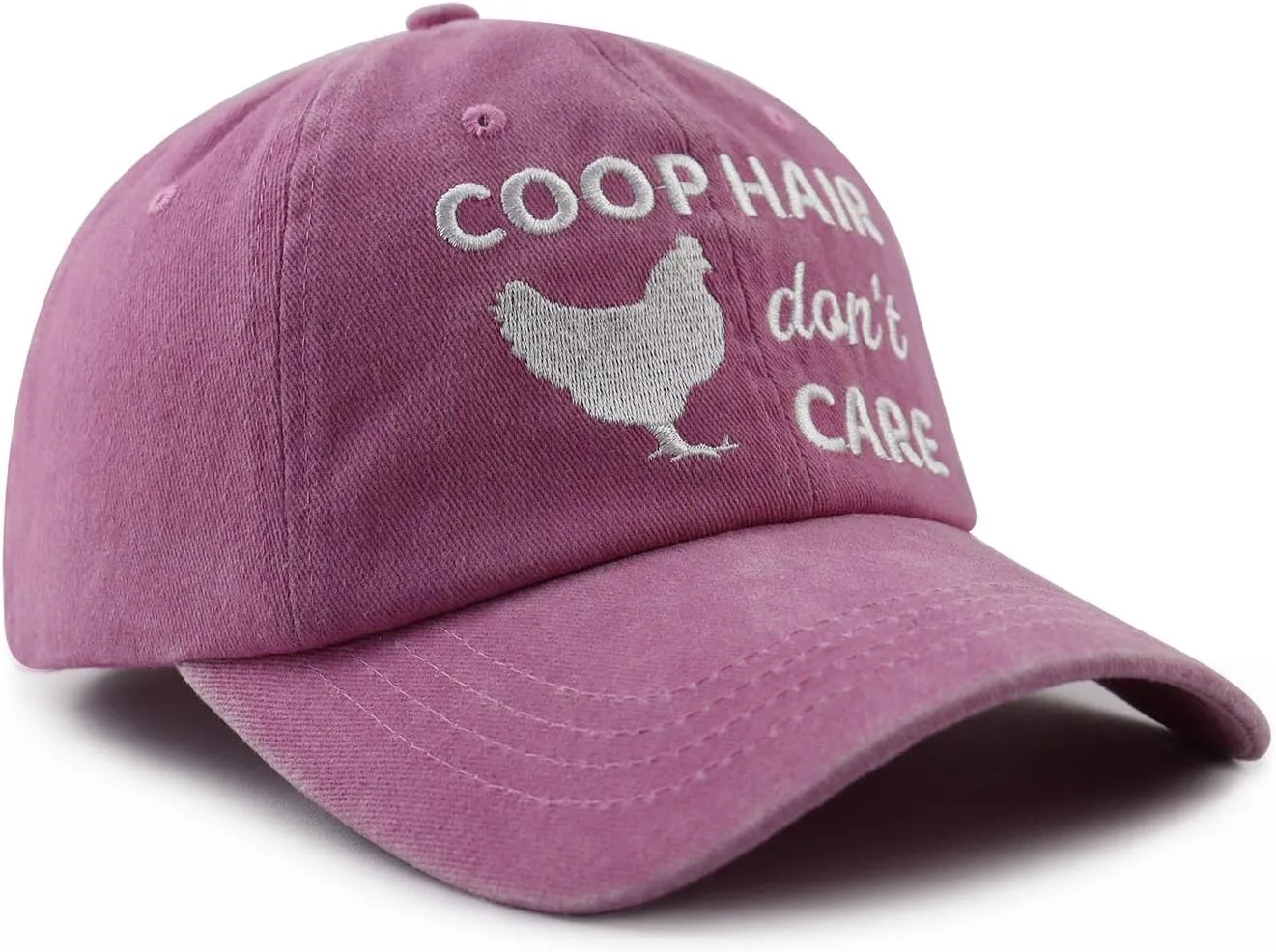Coop Hair Don't Care Hat Hat for Men Women, Funny Adjustable Cotton Embroidered Farm Chicken Lovers Baseball Cap