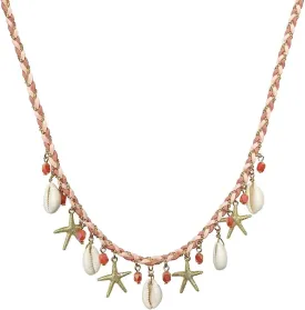 Cowrie Shell Necklace for Women SeaShell Flower Layered Pendant Necklace Hawaiian Style Braided Rope Necklace Summer Beach Party Jewelry Gift for Women