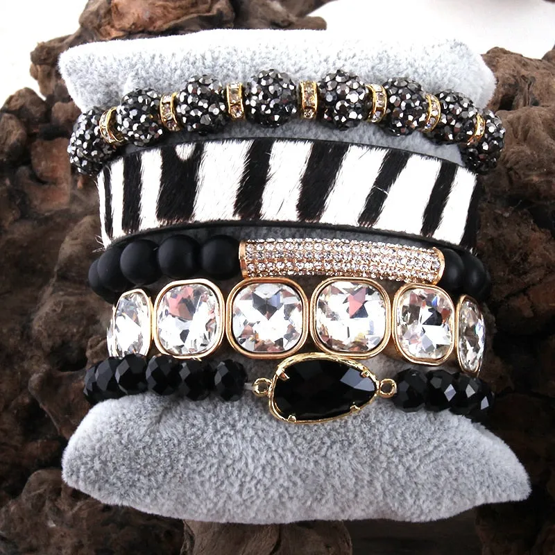 Fashion leopard Leather Bracelet Set