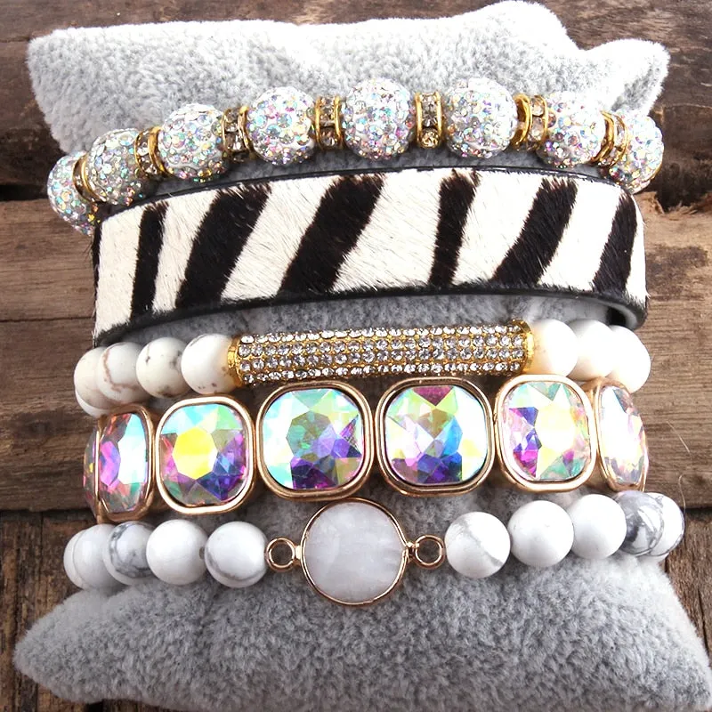 Fashion leopard Leather Bracelet Set