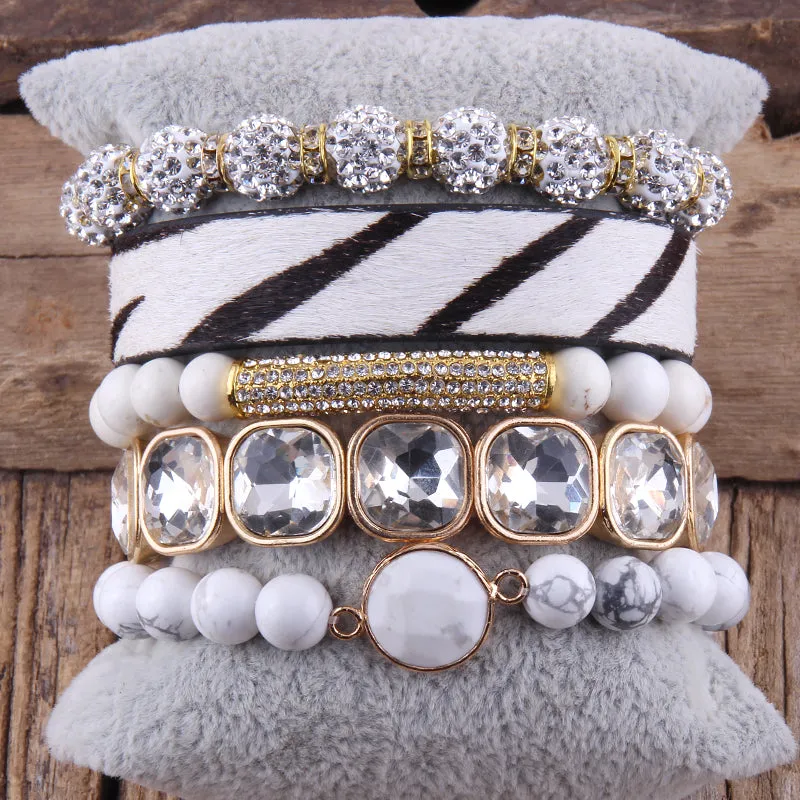 Fashion leopard Leather Bracelet Set