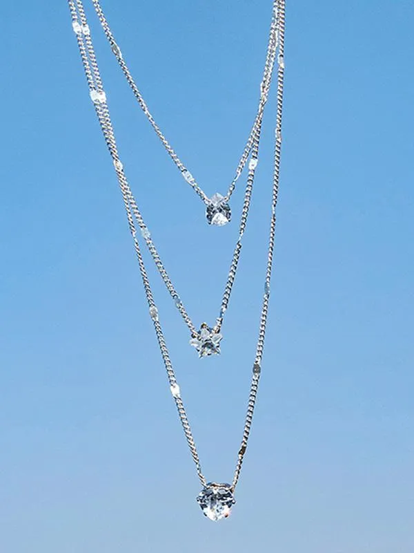 Fashionable and Simple Multi-layered Five-pointed Star Love Water Drop Necklace