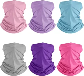 Geyoga 6 Pieces Summer UV Protection Cooling Neck Gaiter Face Clothing Neck Gaiter Mask Scarf Sunscreen Breathable Bandana