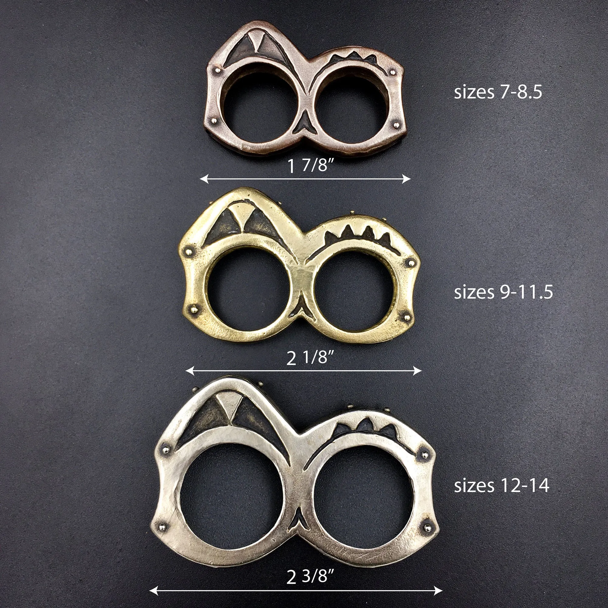 Heavy Primitive Bronze Statement Double  Ring