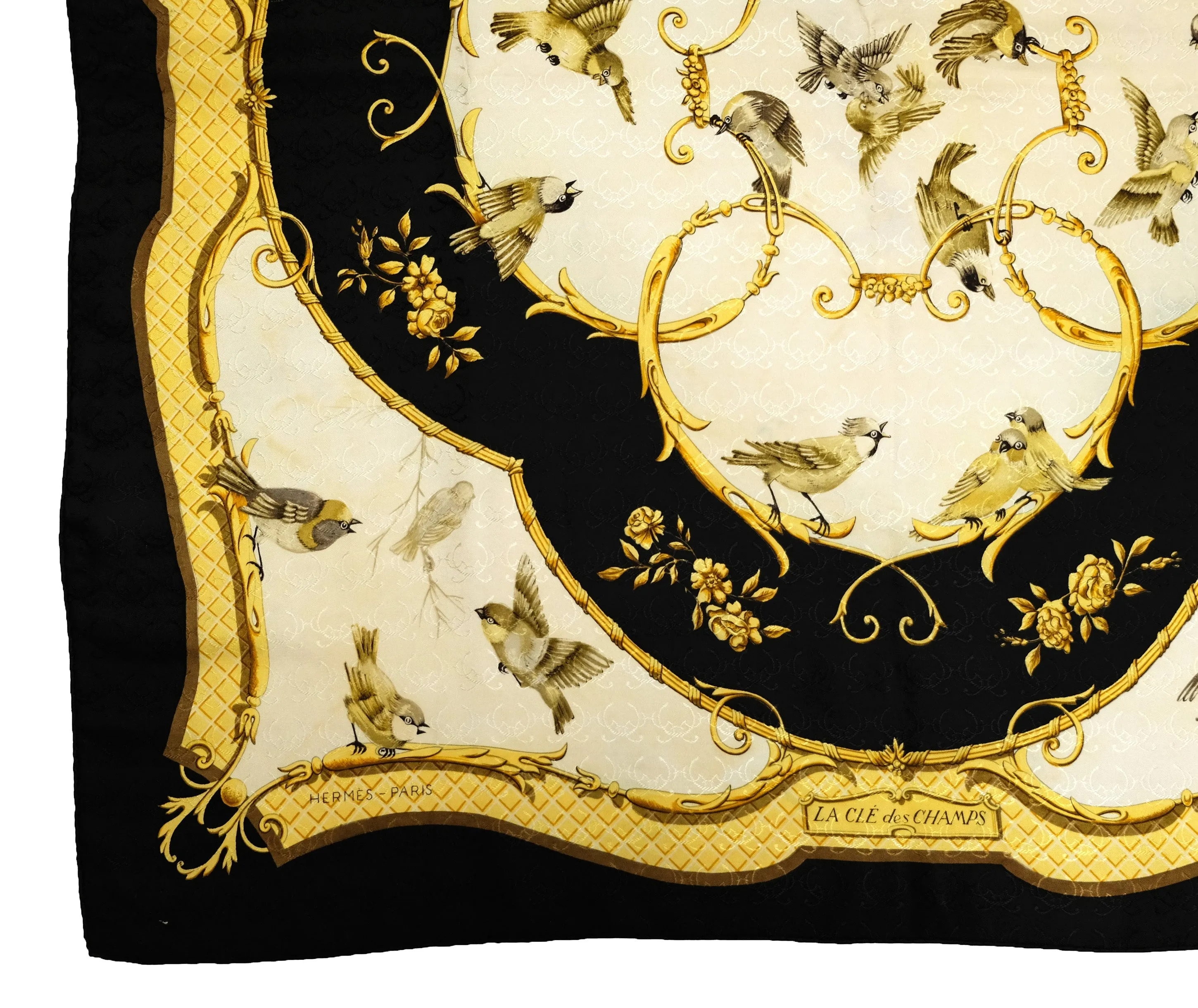Hermes Vintage Silk Carré in Printed Silk Twill, La Clé des Champs, 1965