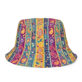 Indian Whimsical Paisley Reversible Bucket Hat