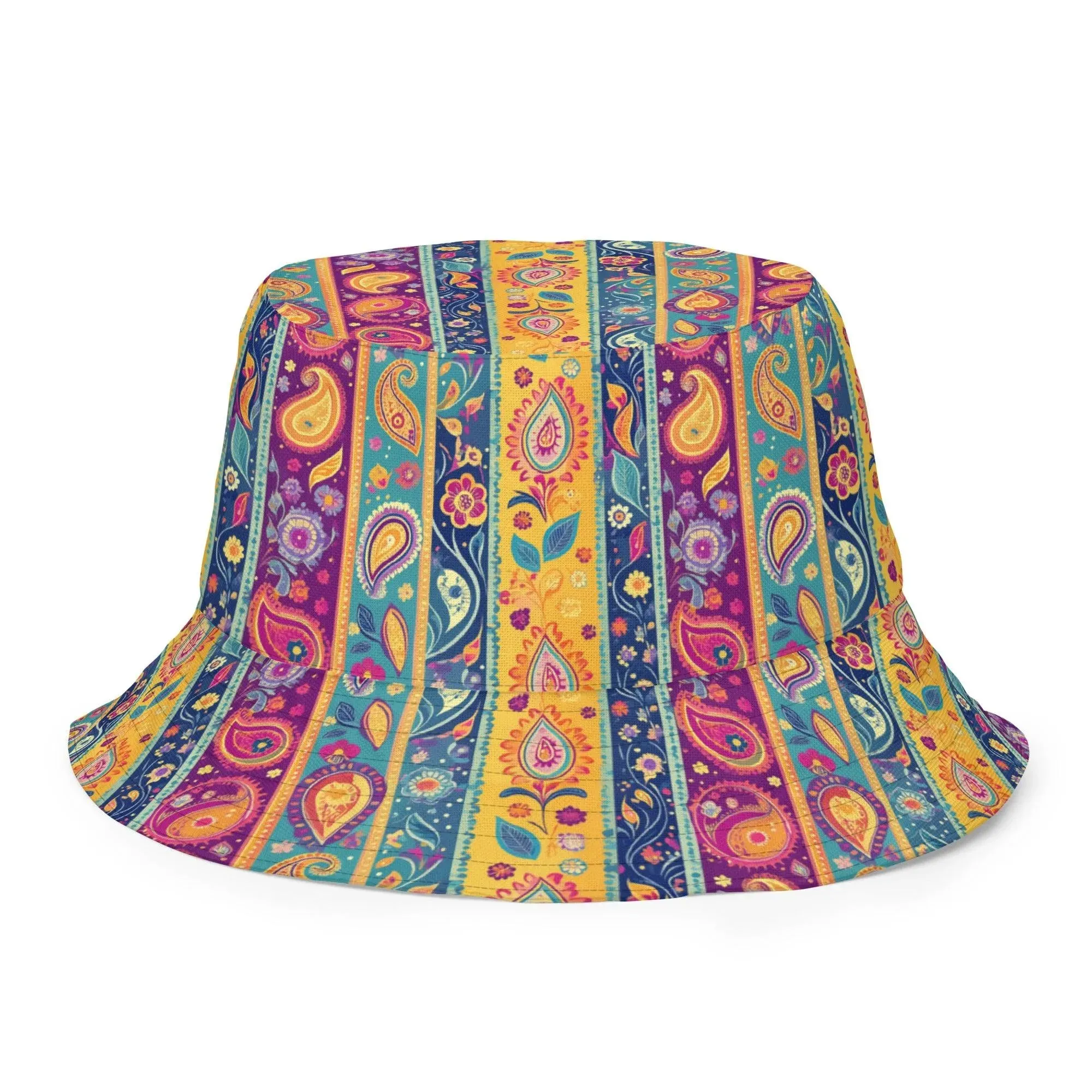 Indian Whimsical Paisley Reversible Bucket Hat