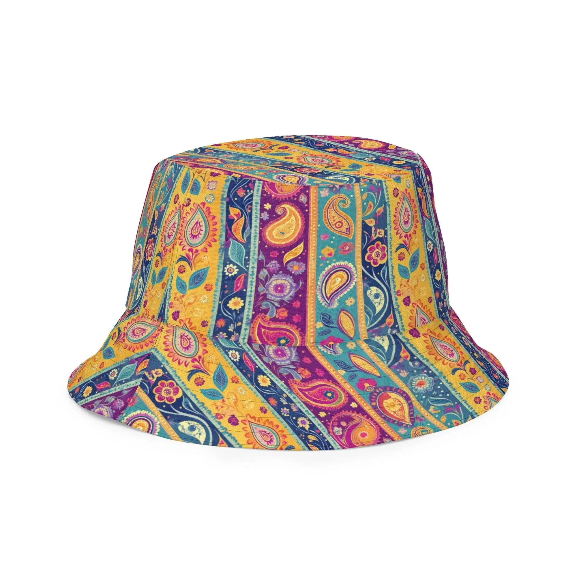 Indian Whimsical Paisley Reversible Bucket Hat
