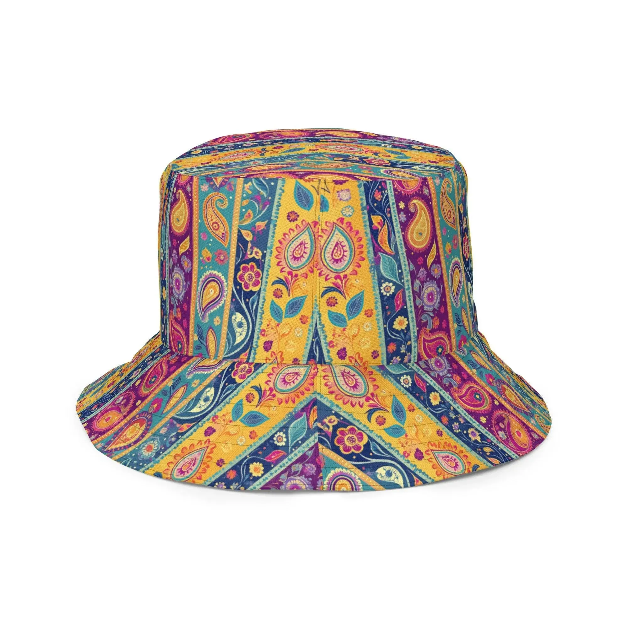 Indian Whimsical Paisley Reversible Bucket Hat
