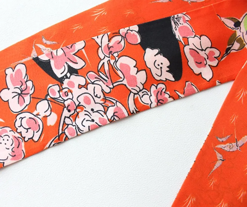 JERLA 100% Mulberry silk Scarf bag scarf Head Hair Ribbon Handbag Handle wrap Tie Bundle Scarf Neckerchief Scarf for women