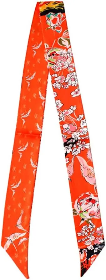 JERLA 100% Mulberry silk Scarf bag scarf Head Hair Ribbon Handbag Handle wrap Tie Bundle Scarf Neckerchief Scarf for women
