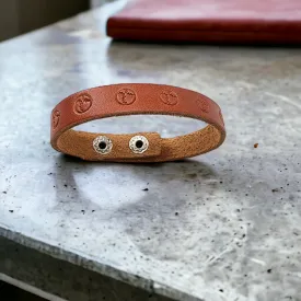 Leather Bracelet Baseball - Softball Philippians 4:13 -Stamped