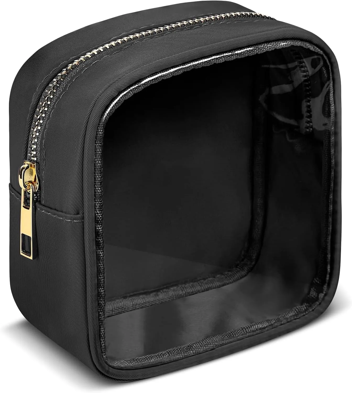 LETGO Small Clear Makeup Bag for Purse Small Cosmetic Bag Travel Size Toiletry Bags Cute Travel Makeup Bag,Coin Purse,Car Asscessories Organizer Storage Travel Essentials for Women Girls(Clear-Black)