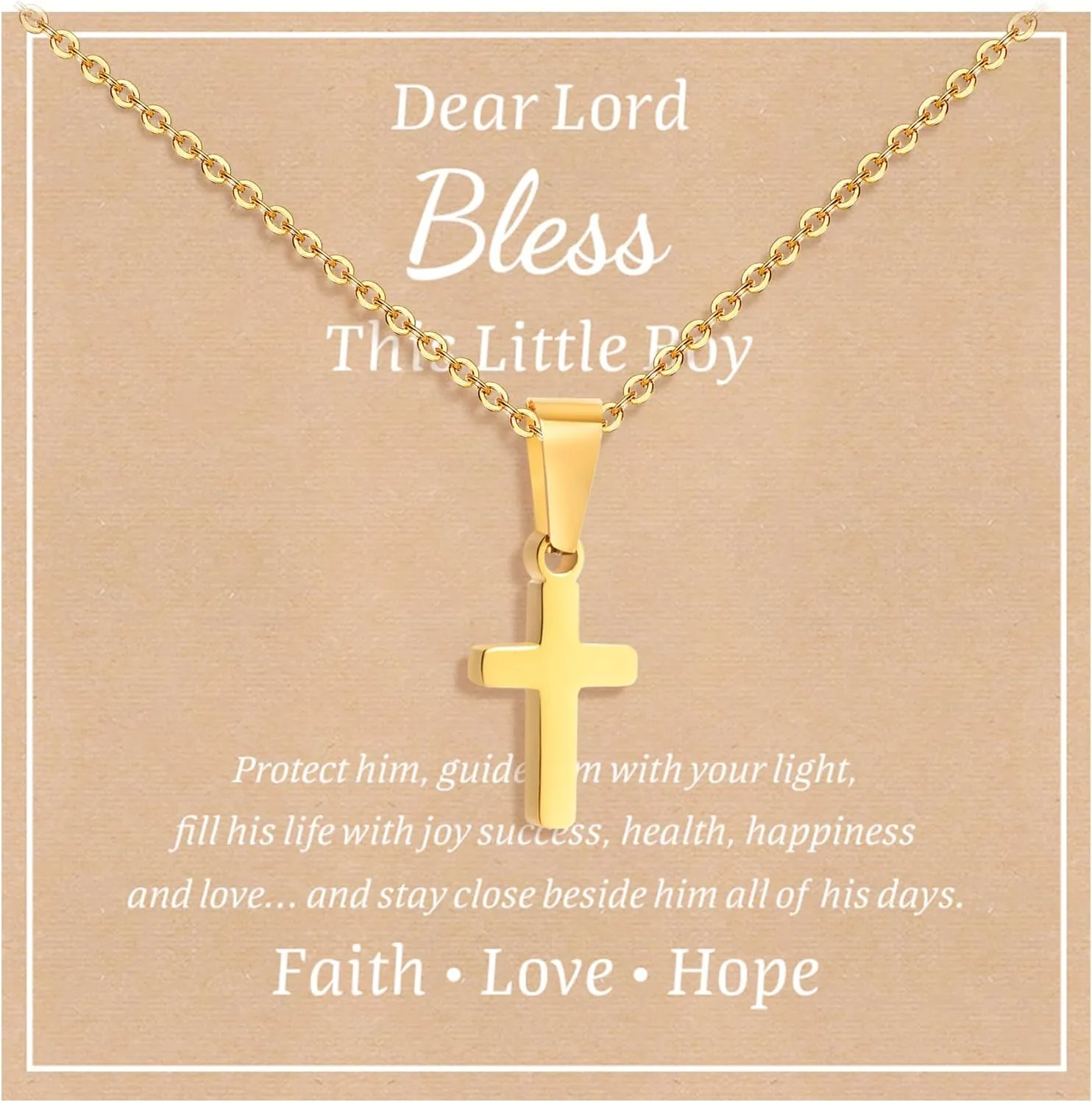MEALGUET Easter Gift Cross Necklace for Kids : Minimalist Gold Plated/Silver Cross Chain Necklace Jewelry Christmas Gift First Communion Baptism Gifts for Teenage Girls Boys Son Easter Baskets