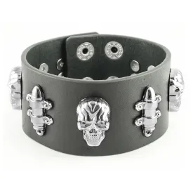 Men's &amp; Bullet Leather Bracelet