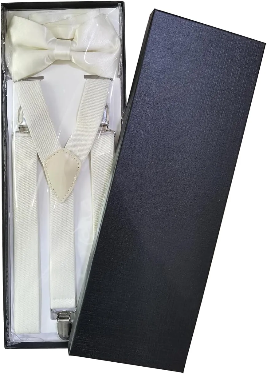 Men's Boys' Suspenders and Bow Tie Set Adjustable Y Back