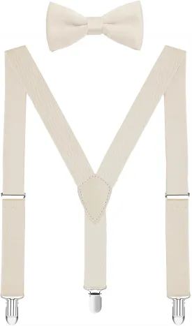 Men's Boys' Suspenders and Bow Tie Set Adjustable Y Back