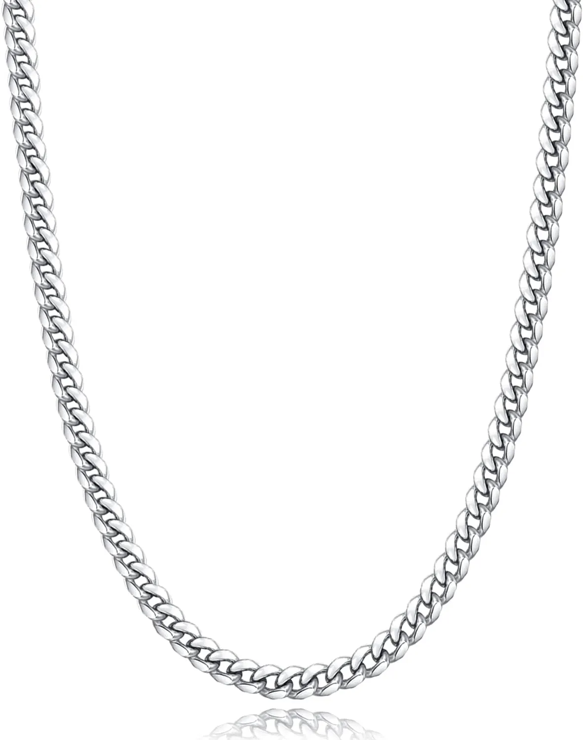 Momlovu Fathers Day Gifts Gold Chain Silver Chain for Men Boys, 4mm/6mm Non-Tarnish 18K Gold-Plated Cuban Link Chain, Cool Men's Necklace Chain 18/20/22/24/26 Inch, Durable Lobster Clasp