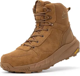 NORTIV 8 Men's Military Tactical Boot Lightweight Comfortable Boots for Work All Day Side Zipper Motorcycle Combat Hiking Boots 8 Inches Metrostrike