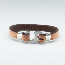 Organic Leather Band with a Stainless Steel “Sailer Hook” Clasp