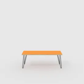 Plywood Bench Seat with Black Hairpin Legs - Formica Levante Orange - 1200(w) x 400(d)