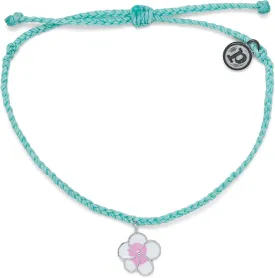 Pura Vida Gold or Silver Painted Plumeria Bracelet - Waterproof, Adjustable Band