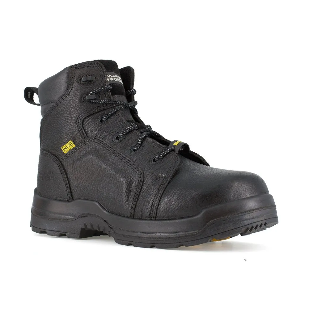 Rockport 6" Lace To Toe Men's Work Boot Composite Toe More Energy Rk6465 In Black