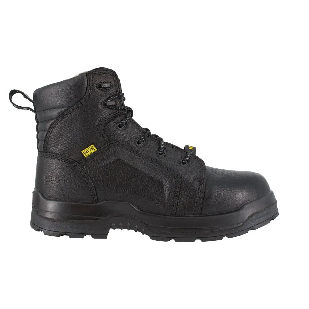 Rockport 6" Lace To Toe Men's Work Boot Composite Toe More Energy Rk6465 In Black