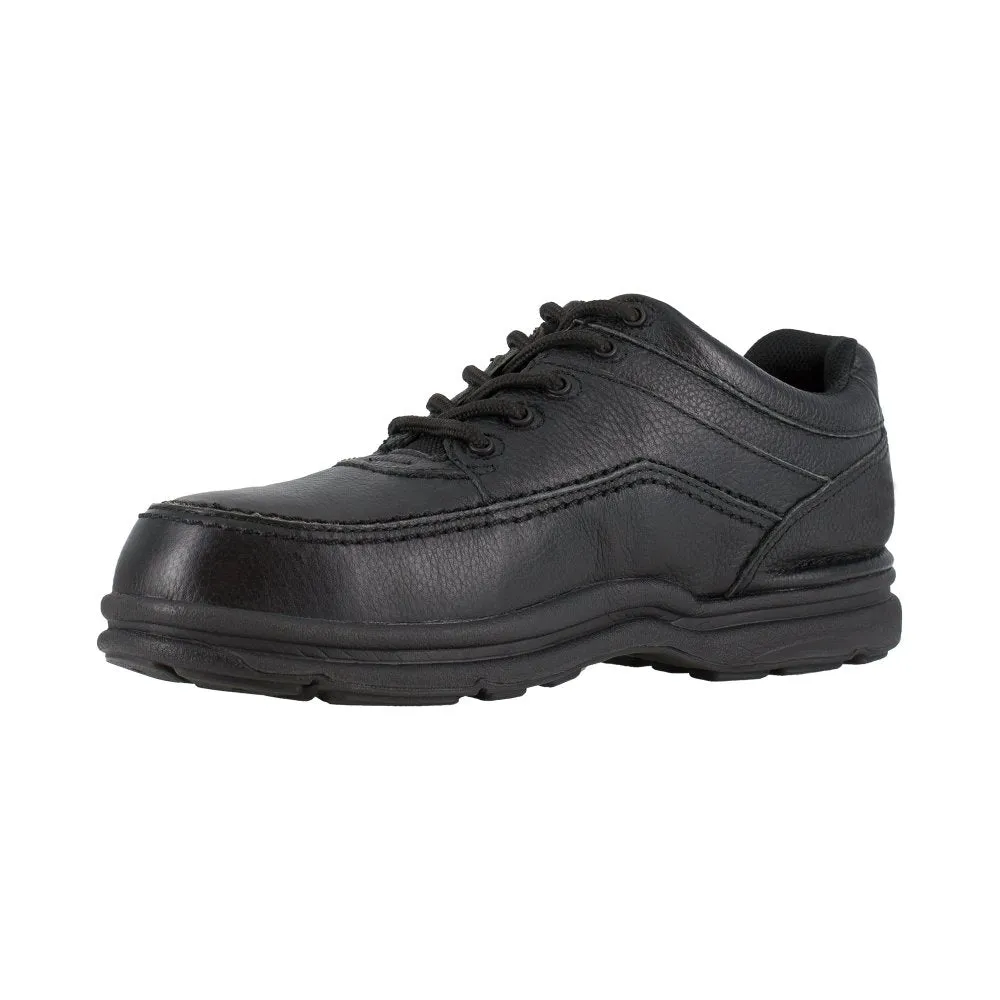Rockport Five Eye Tie Casual Moc Toe Oxford Men's World Tour Steel Toe Shoe's Rk6761 In Black