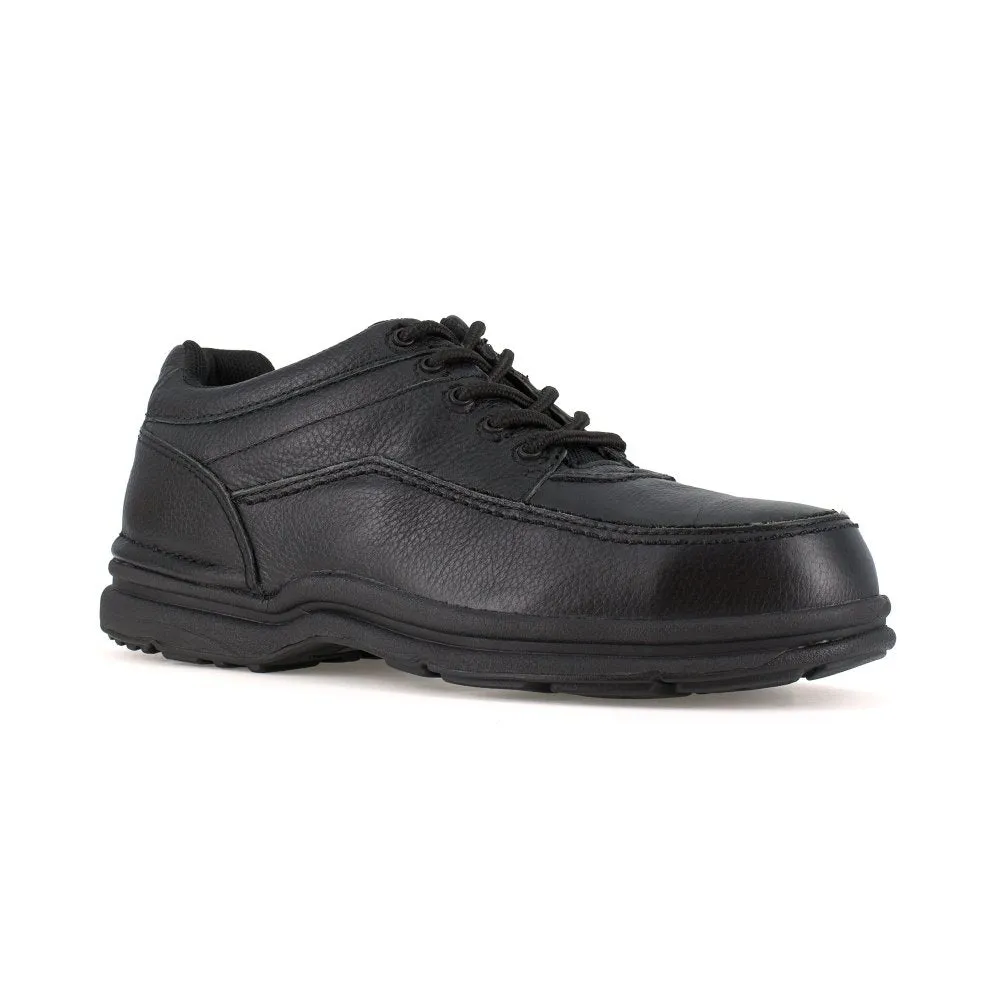 Rockport Five Eye Tie Casual Moc Toe Oxford Men's World Tour Steel Toe Shoe's Rk6761 In Black