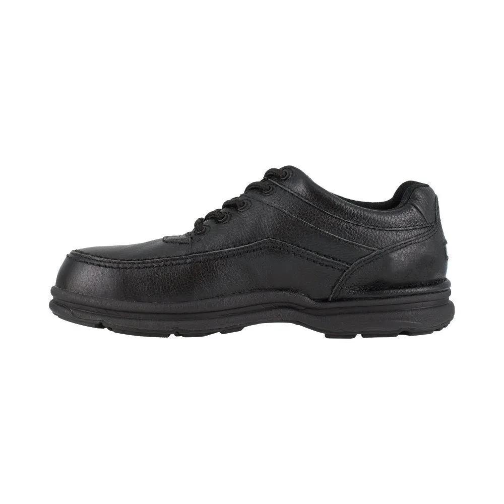 Rockport Five Eye Tie Casual Moc Toe Oxford Men's World Tour Steel Toe Shoe's Rk6761 In Black