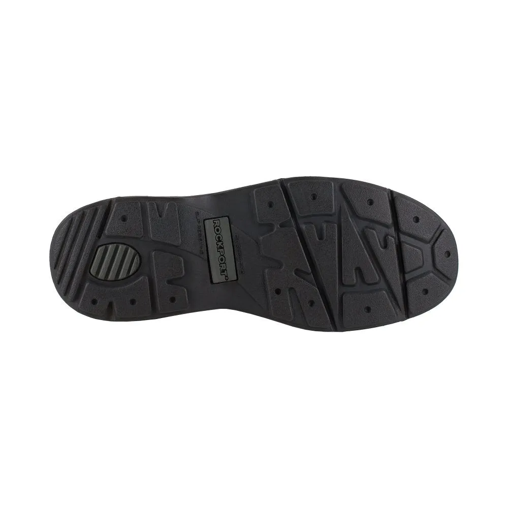 Rockport Five Eye Tie Casual Moc Toe Oxford Men's World Tour Steel Toe Shoe's Rk6761 In Black
