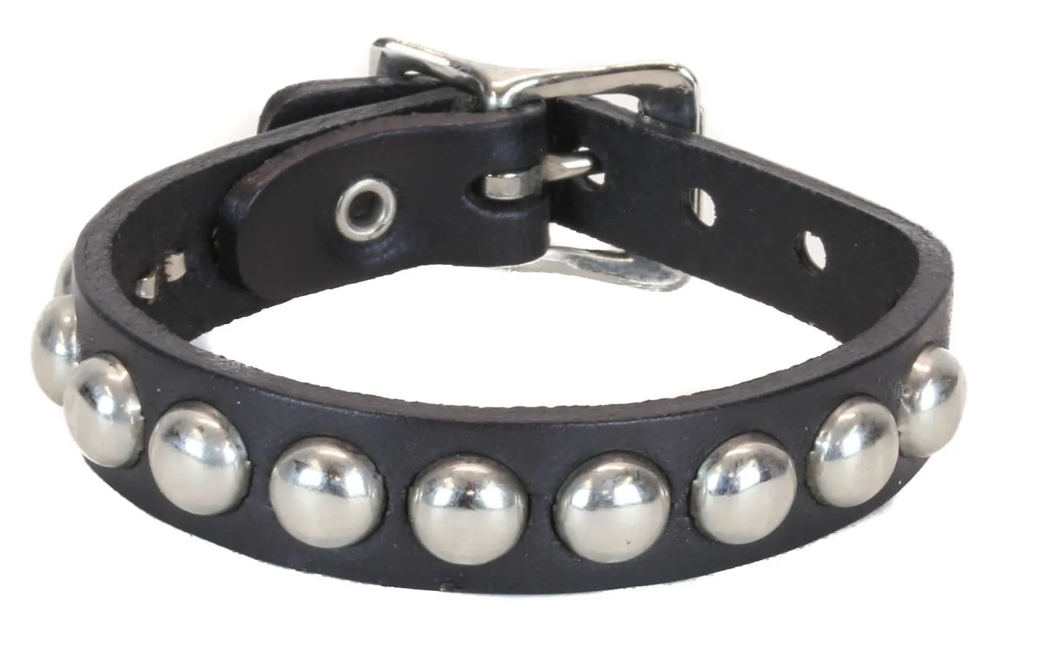Skinny Round Studded Leather Bracelet