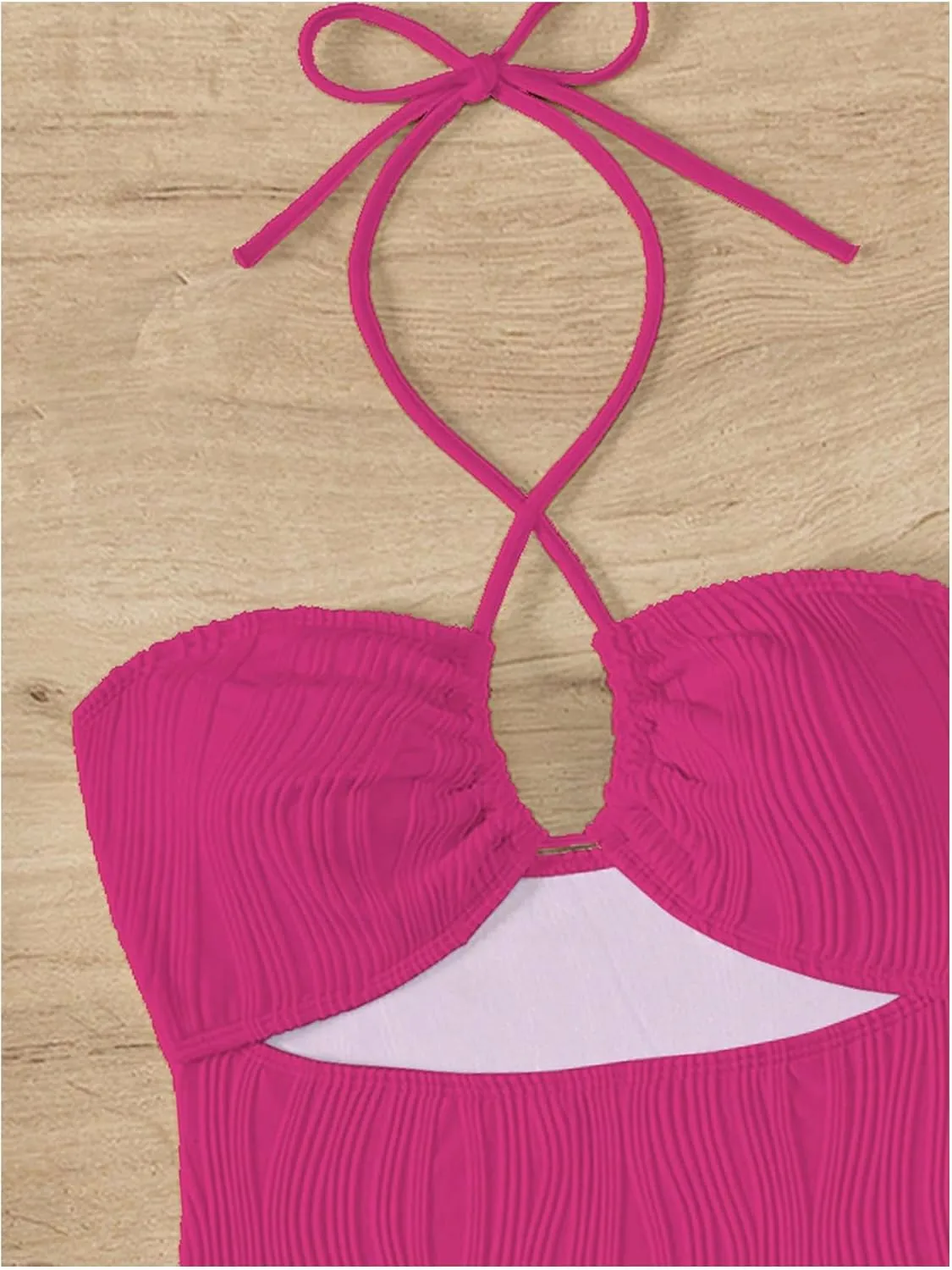 SOLY HUX Women's One Piece Swimsuit Criss Cross Halter Cut Out Bathing Suit with Cover Up