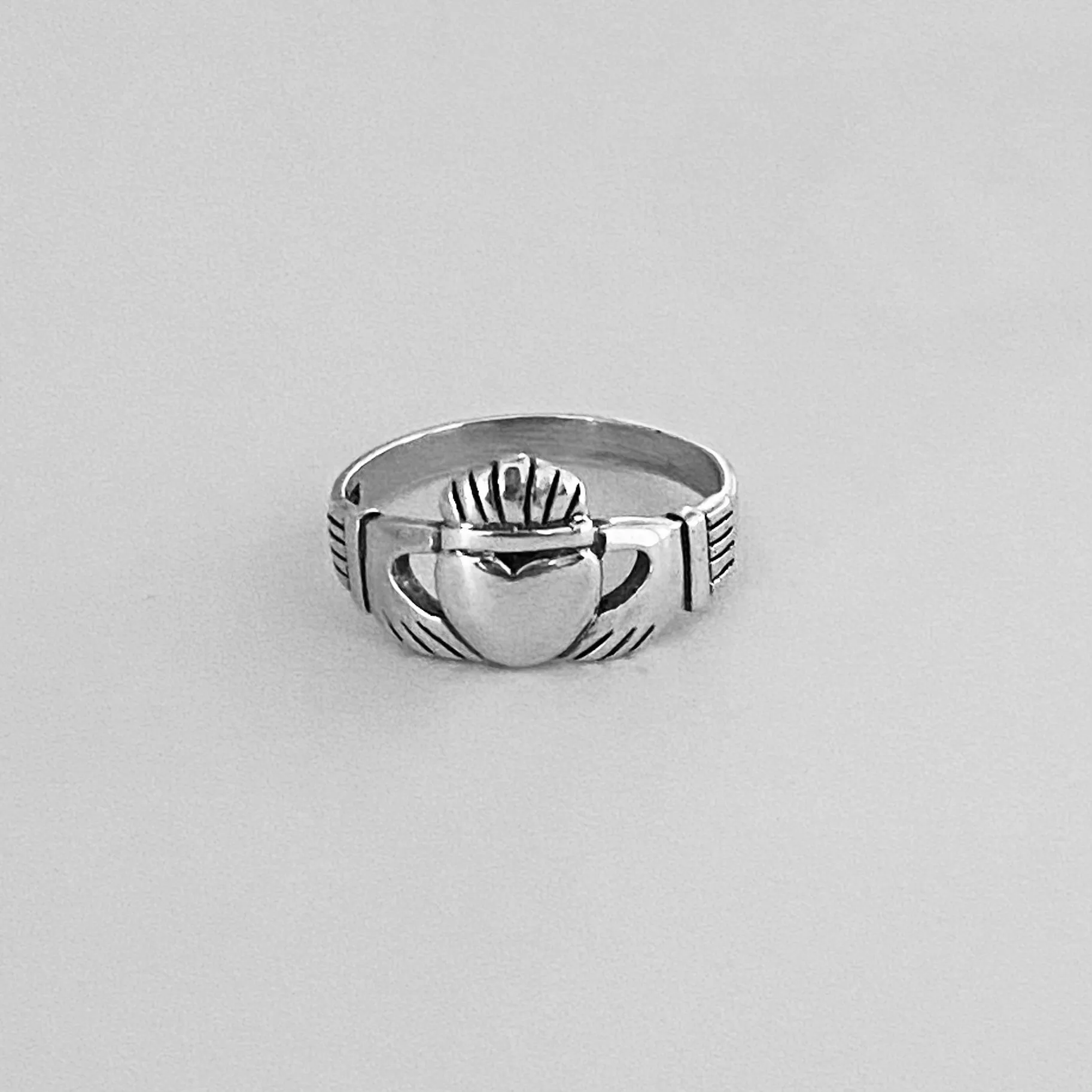 Sterling Silver Large Claddagh Ring, Friendship Ring, Heart Ring, Irish Ring, Silver Ring