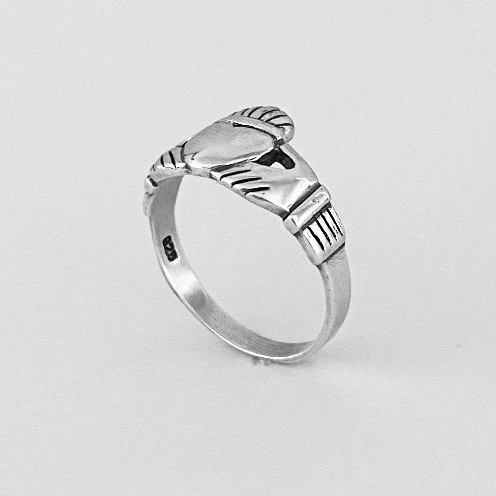 Sterling Silver Large Claddagh Ring, Friendship Ring, Heart Ring, Irish Ring, Silver Ring