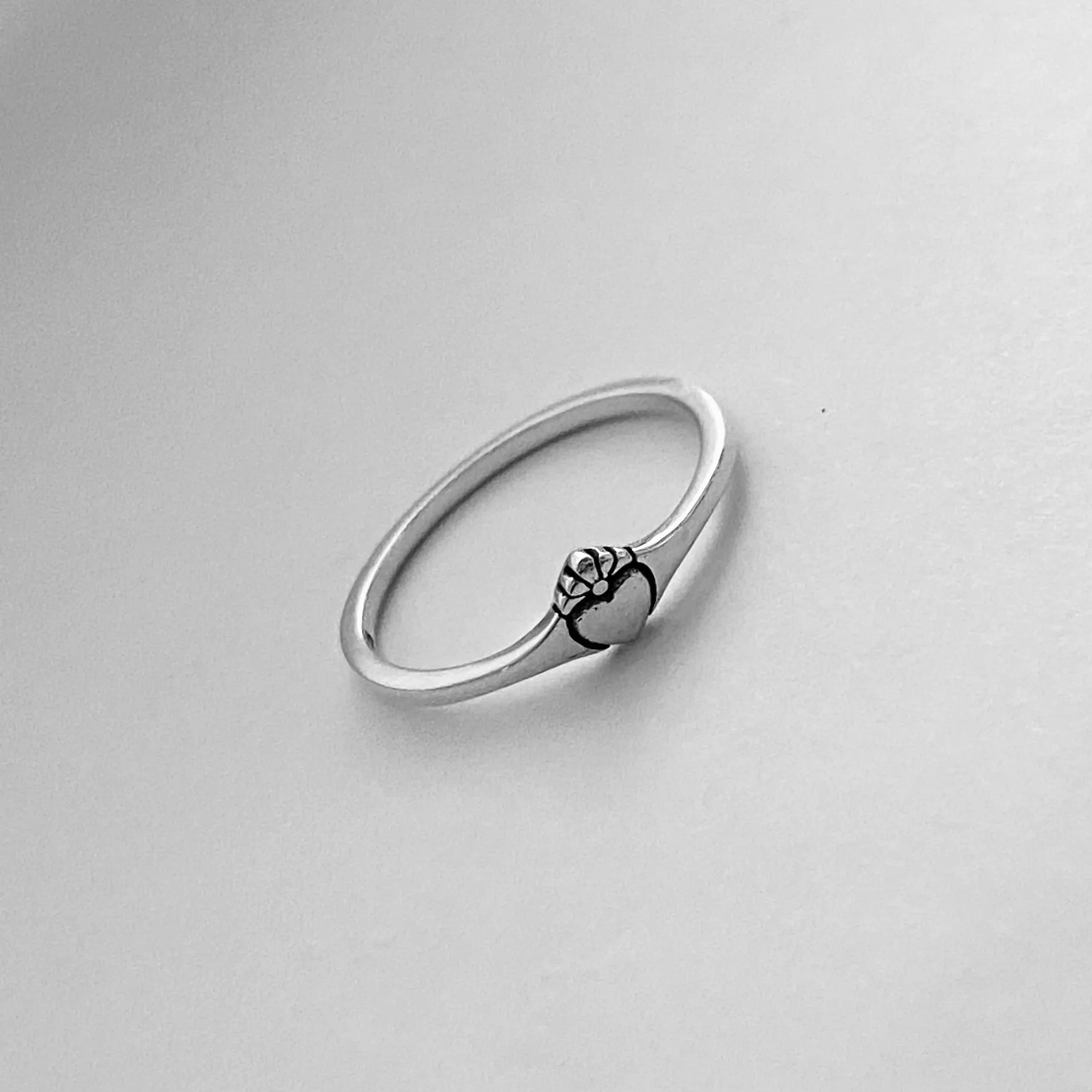 Sterling Silver Mini Claddagh Heart Ring, Dainty Ring, Friendship Ring, Silver Ring, Love Ring