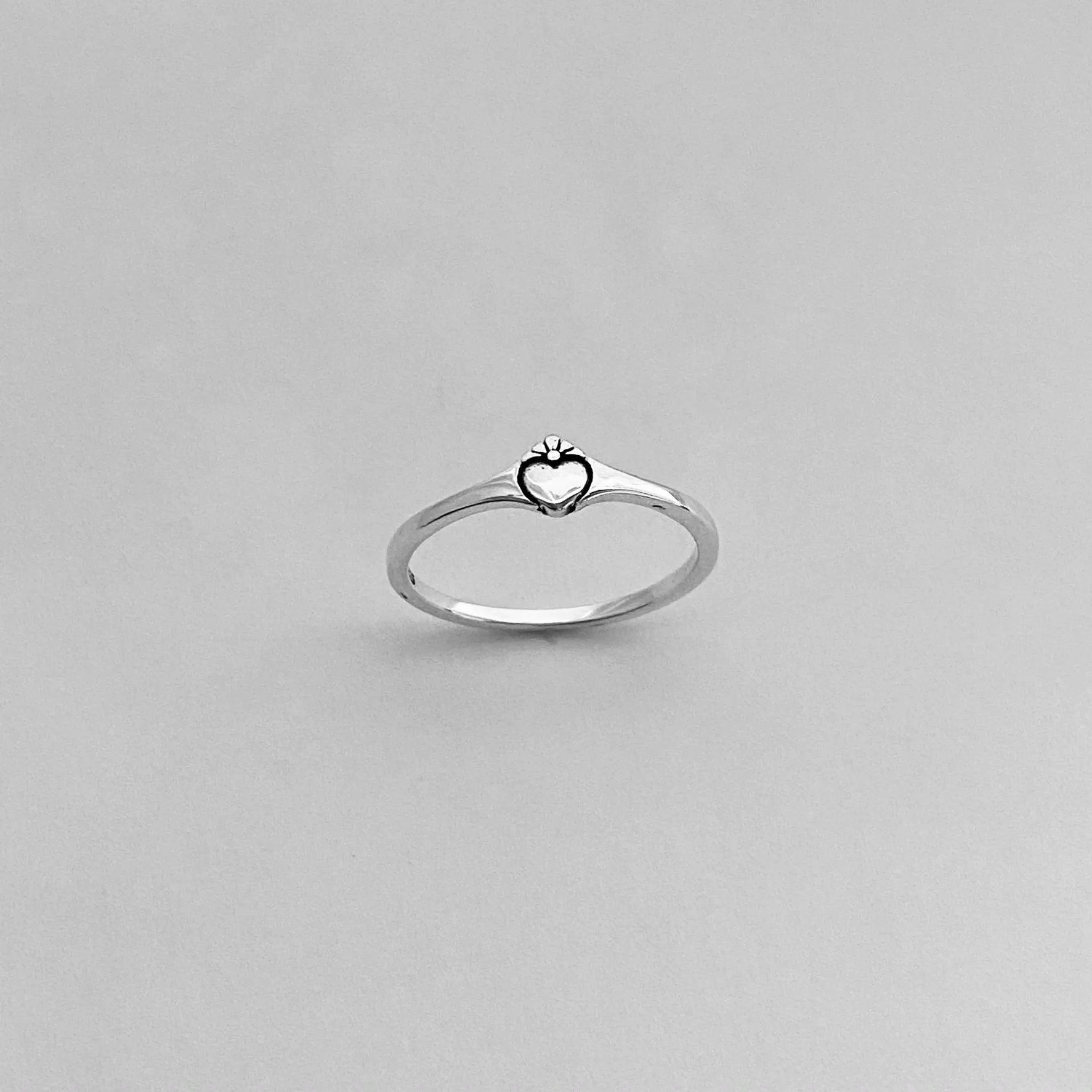 Sterling Silver Mini Claddagh Heart Ring, Dainty Ring, Friendship Ring, Silver Ring, Love Ring