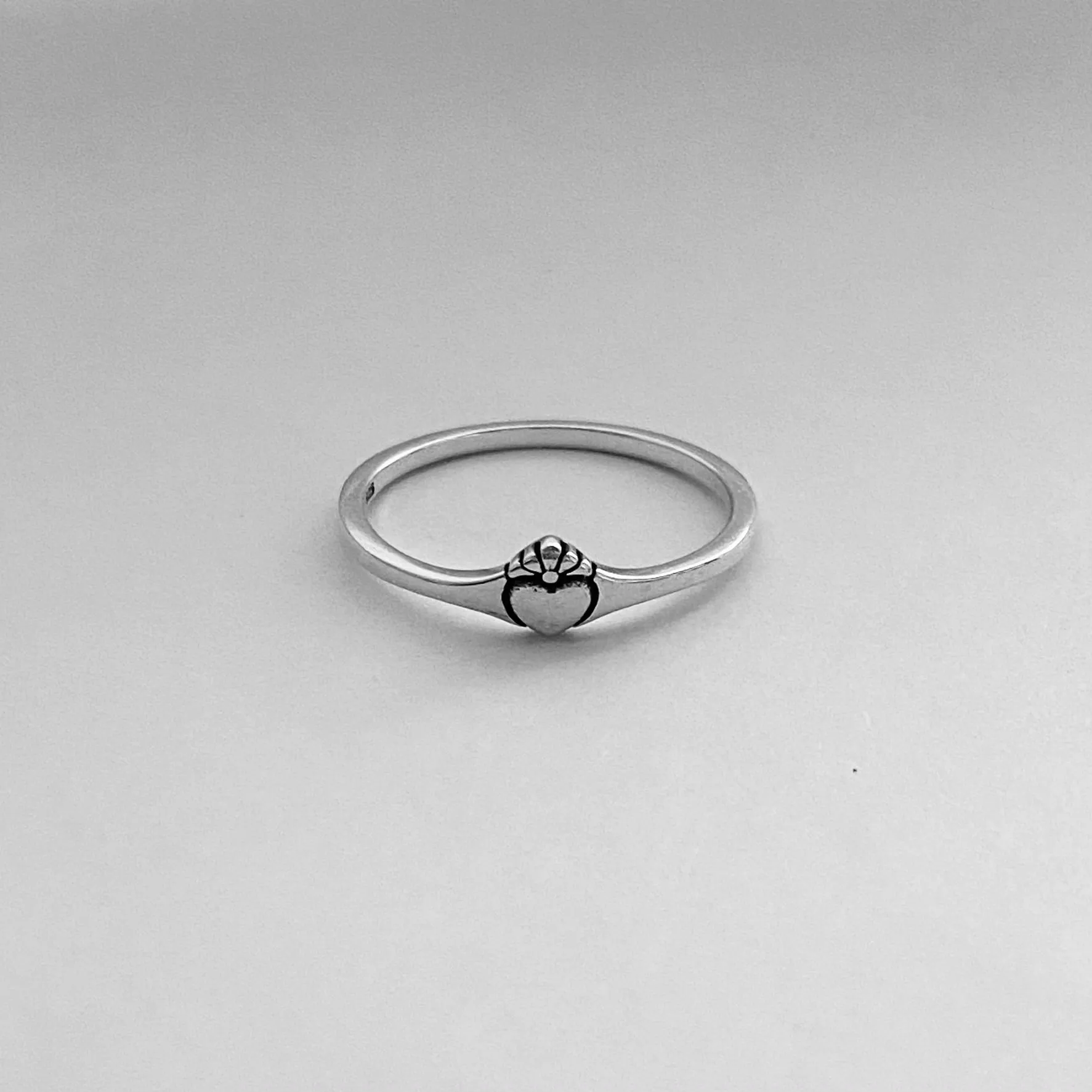 Sterling Silver Mini Claddagh Heart Ring, Dainty Ring, Friendship Ring, Silver Ring, Love Ring