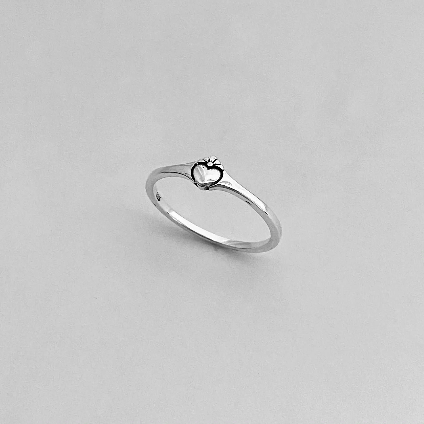 Sterling Silver Mini Claddagh Heart Ring, Dainty Ring, Friendship Ring, Silver Ring, Love Ring