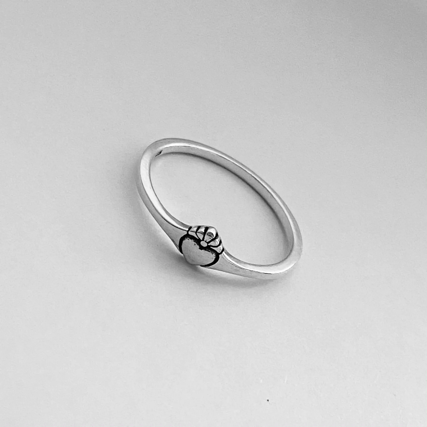 Sterling Silver Mini Claddagh Heart Ring, Dainty Ring, Friendship Ring, Silver Ring, Love Ring