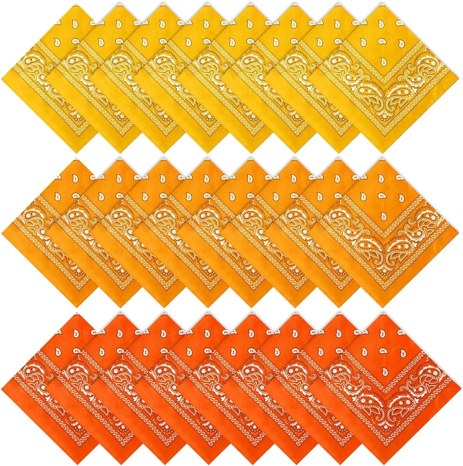 Suhine 24 Pcs Bandanas Bulk 22 x 22 Inch Paisley Bandanas Multi Purpose Outdoor Scarf Headband Handkerchief for Men Women